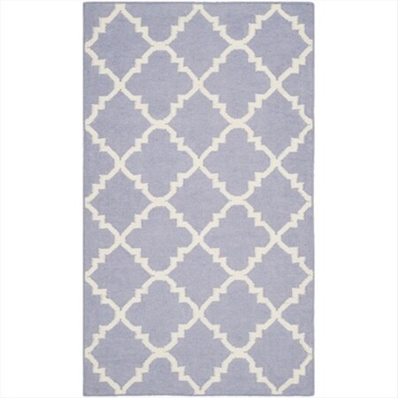 Safavieh 6 ft. x 9 ft. Rectangle Contemporary Dhurries- Purple and Ivory- Flatweave Rug DHU554J-6